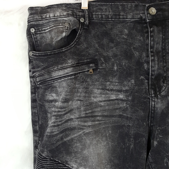 Blue Stitch Black Moto Jeans Big & Tall - Picture 7 of 8